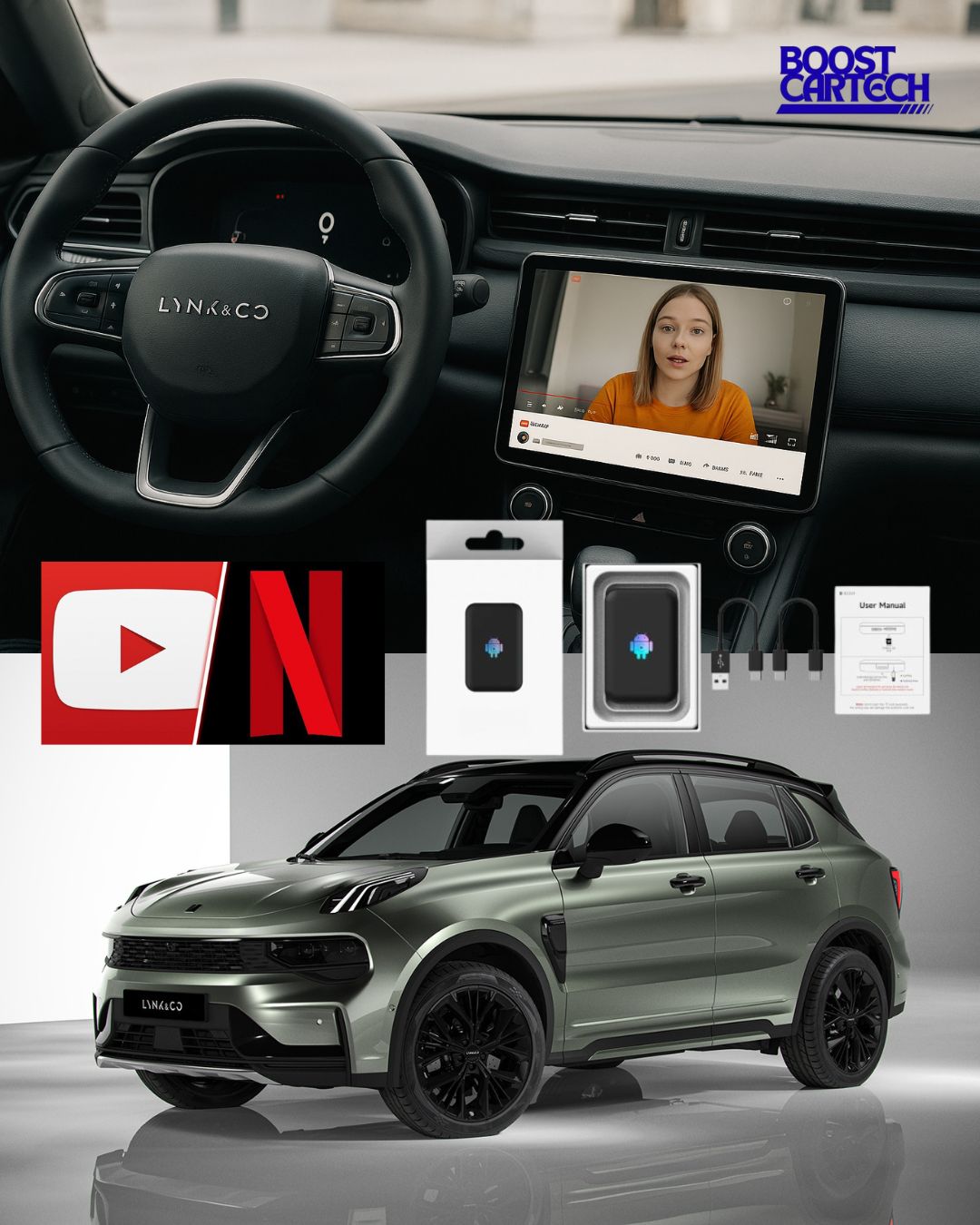 Youtube & Netflix AI-Box voor Lynk & Co